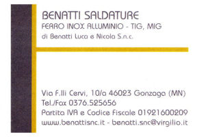 BENATTI SALDATURE di Benatti Luca e Nicola - Palidano di Gonzaga
