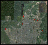 Clikka - Quadro d'insieme geografico con posizionate le locazioni dei fuochi